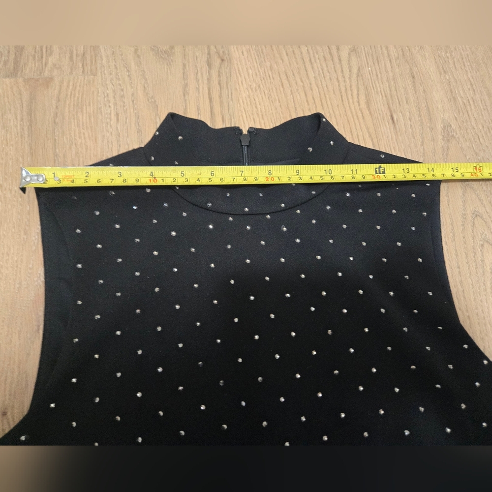 Black Rhinestone Embellished Sleeveless Sheath Dress - Picture 7 of 12